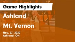 Ashland  vs Mt. Vernon  Game Highlights - Nov. 27, 2020