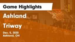 Ashland  vs Triway  Game Highlights - Dec. 5, 2020