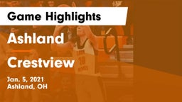 Ashland  vs Crestview  Game Highlights - Jan. 5, 2021