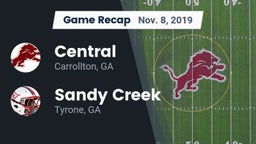 Recap: Central  vs. Sandy Creek  2019