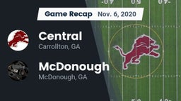 Recap: Central  vs. McDonough  2020