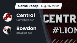 Recap: Central  vs. Bowdon  2022