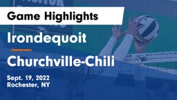  Irondequoit  vs Churchville-Chili  Game Highlights - Sept. 19, 2022