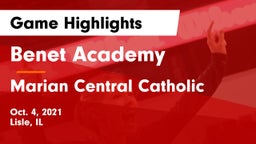 Benet Academy  vs Marian Central Catholic  Game Highlights - Oct. 4, 2021