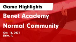 Benet Academy  vs Normal Community  Game Highlights - Oct. 16, 2021