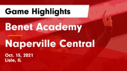 Benet Academy  vs Naperville Central Game Highlights - Oct. 15, 2021