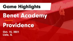 Benet Academy  vs Providence Game Highlights - Oct. 15, 2021