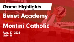 Benet Academy  vs Montini Catholic  Game Highlights - Aug. 27, 2022