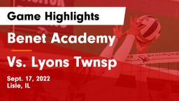 Benet Academy  vs Vs. Lyons Twnsp Game Highlights - Sept. 17, 2022