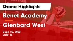 Benet Academy  vs Glenbard West Game Highlights - Sept. 22, 2022