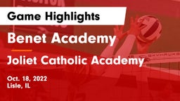 Benet Academy  vs Joliet Catholic Academy  Game Highlights - Oct. 18, 2022