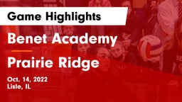 Benet Academy  vs Prairie Ridge  Game Highlights - Oct. 14, 2022