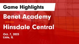 Benet Academy  vs Hinsdale Central Game Highlights - Oct. 7, 2023