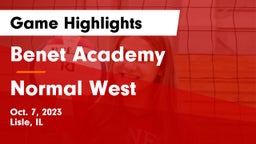 Benet Academy  vs Normal West Game Highlights - Oct. 7, 2023