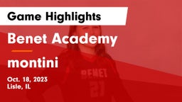 Benet Academy  vs montini Game Highlights - Oct. 18, 2023