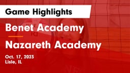Benet Academy  vs Nazareth Academy  Game Highlights - Oct. 17, 2023