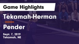 Tekamah-Herman  vs Pender  Game Highlights - Sept. 7, 2019