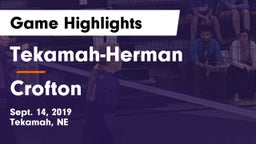Tekamah-Herman  vs Crofton  Game Highlights - Sept. 14, 2019