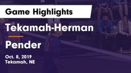 Tekamah-Herman  vs Pender  Game Highlights - Oct. 8, 2019