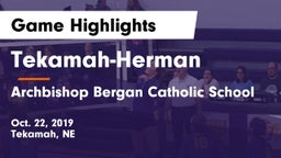 Tekamah-Herman  vs Archbishop Bergan Catholic School Game Highlights - Oct. 22, 2019
