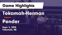 Tekamah-Herman  vs Pender  Game Highlights - Sept. 5, 2020