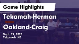 Tekamah-Herman  vs Oakland-Craig  Game Highlights - Sept. 29, 2020