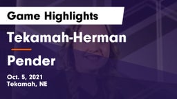 Tekamah-Herman  vs Pender  Game Highlights - Oct. 5, 2021