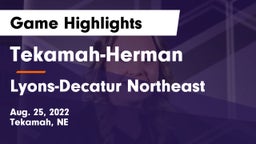 Tekamah-Herman  vs Lyons-Decatur Northeast Game Highlights - Aug. 25, 2022