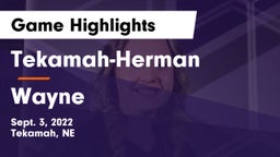 Tekamah-Herman  vs Wayne  Game Highlights - Sept. 3, 2022