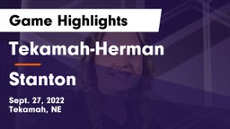 Tekamah-Herman  vs Stanton  Game Highlights - Sept. 27, 2022