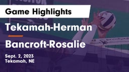 Tekamah-Herman  vs Bancroft-Rosalie  Game Highlights - Sept. 2, 2023