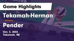 Tekamah-Herman  vs Pender  Game Highlights - Oct. 3, 2023