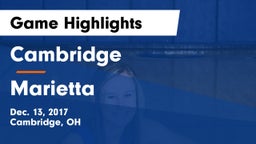 Cambridge  vs Marietta  Game Highlights - Dec. 13, 2017