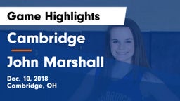 Cambridge  vs John Marshall  Game Highlights - Dec. 10, 2018