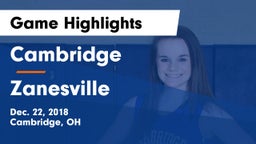 Cambridge  vs Zanesville  Game Highlights - Dec. 22, 2018