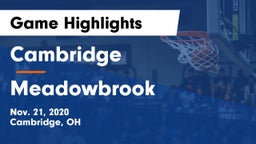Cambridge  vs Meadowbrook  Game Highlights - Nov. 21, 2020