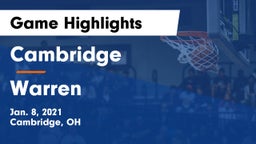 Cambridge  vs Warren  Game Highlights - Jan. 8, 2021