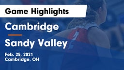 Cambridge  vs Sandy Valley  Game Highlights - Feb. 25, 2021