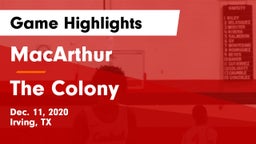 MacArthur  vs The Colony  Game Highlights - Dec. 11, 2020