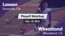 Matchup: Lassen  vs. Wheatland  2016