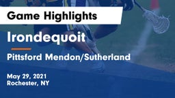  Irondequoit  vs Pittsford Mendon/Sutherland Game Highlights - May 29, 2021