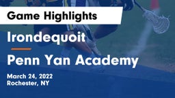  Irondequoit  vs Penn Yan Academy  Game Highlights - March 24, 2022