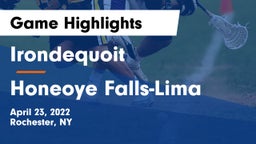  Irondequoit  vs Honeoye Falls-Lima  Game Highlights - April 23, 2022