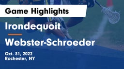  Irondequoit  vs Webster-Schroeder  Game Highlights - Oct. 31, 2022