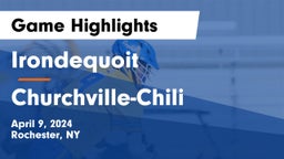  Irondequoit  vs Churchville-Chili  Game Highlights - April 9, 2024