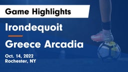  Irondequoit  vs Greece Arcadia  Game Highlights - Oct. 14, 2022