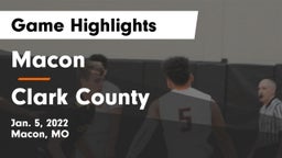 Macon  vs Clark County Game Highlights - Jan. 5, 2022