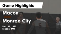 Macon  vs Monroe City  Game Highlights - Feb. 18, 2022