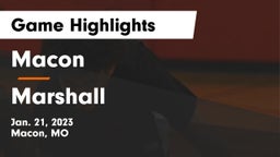 Macon  vs Marshall  Game Highlights - Jan. 21, 2023