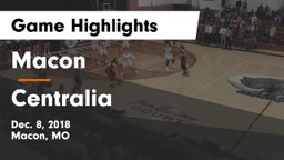 Macon  vs Centralia  Game Highlights - Dec. 8, 2018